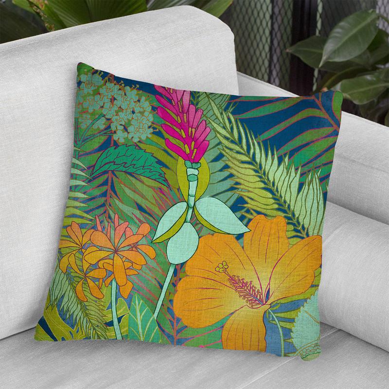 Tropical Tapestry Ii Throw Pillow By World Art Group