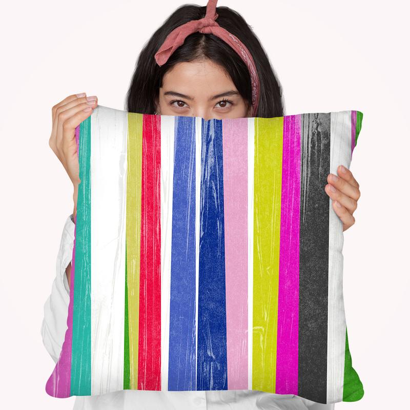 Vertical Bands I Throw Pillow By World Art Group