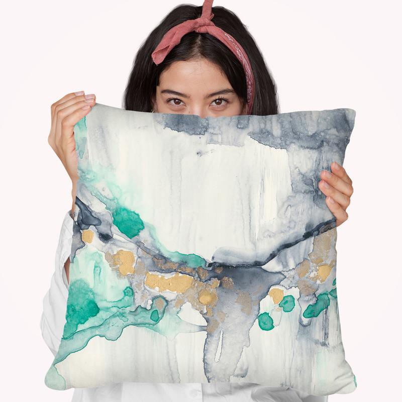 Viridian Canyon Ii Throw Pillow By World Art Group