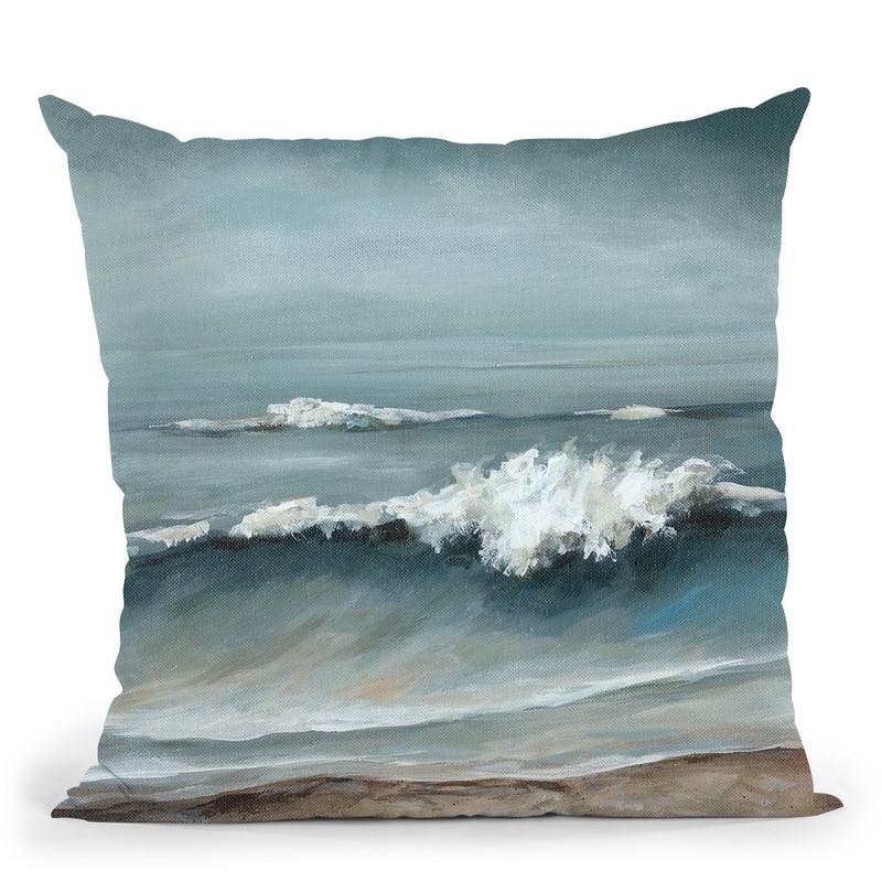 Sea Foam Throw Pillow By World Art Group