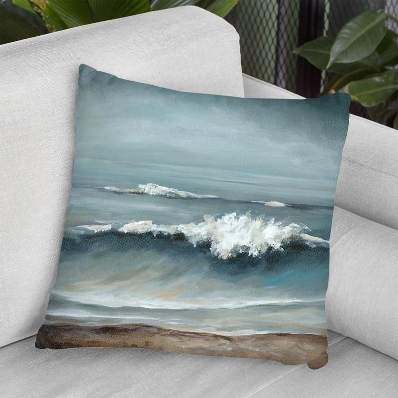 Sea Foam Throw Pillow By World Art Group