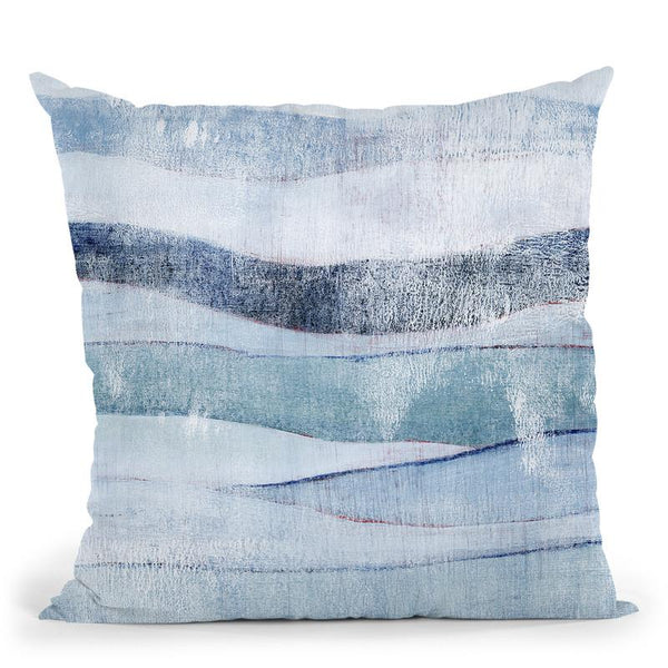 White Out In Blue I Throw Pillow By World Art Group