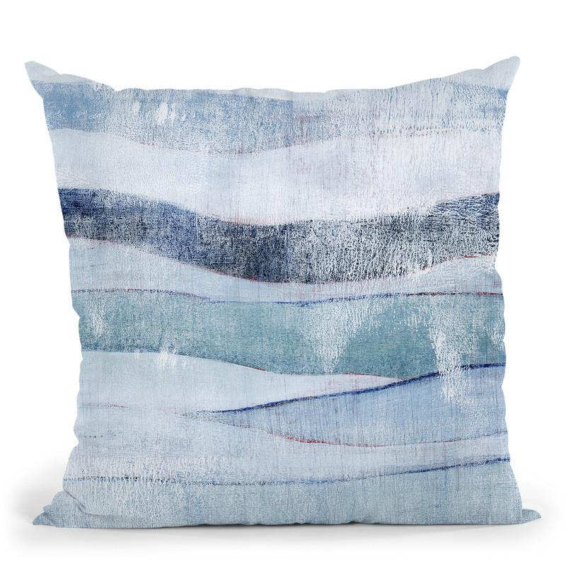 White Out In Blue I Throw Pillow By World Art Group