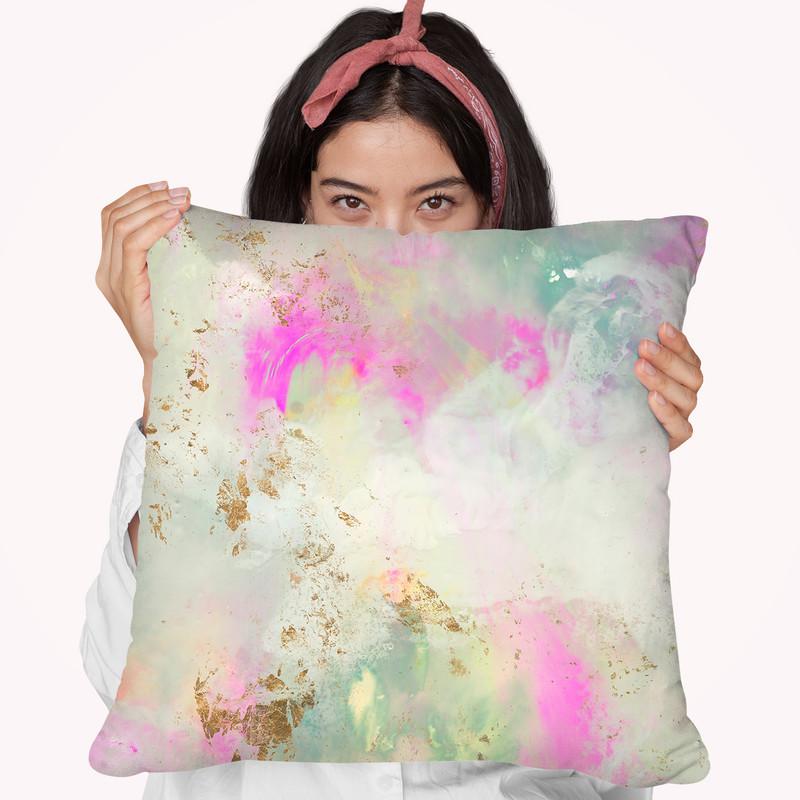 Pastel Swoop I Throw Pillow By World Art Group