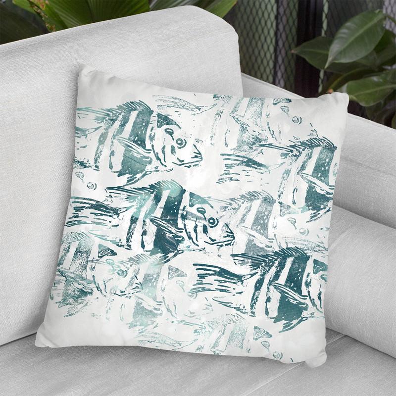 Sealife Batik I Throw Pillow By World Art Group