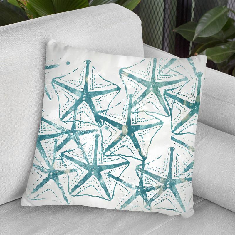 Sealife Batik V Throw Pillow By World Art Group