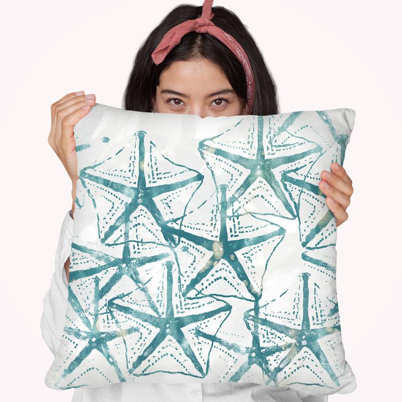 Sealife Batik V Throw Pillow By World Art Group