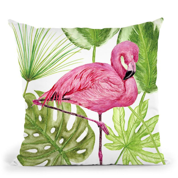 Tropical Flamingo Ii Throw Pillow By World Art Group