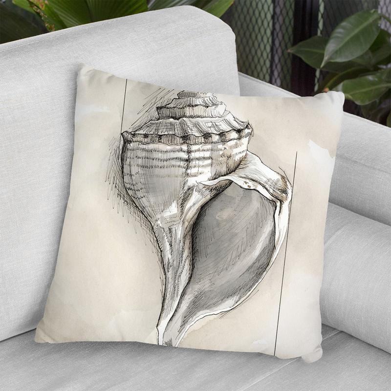 Shell Schematic I Throw Pillow By World Art Group