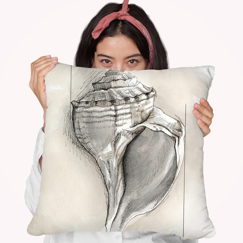 Shell Schematic I Throw Pillow By World Art Group