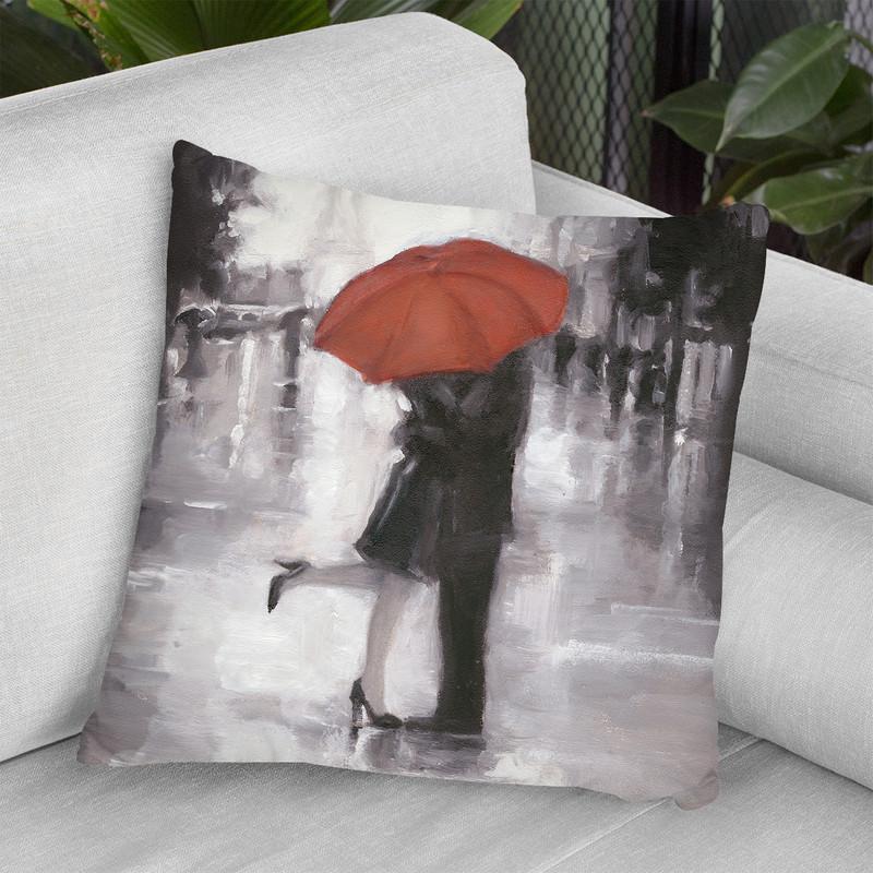 Caught In The Rain Throw Pillow By World Art Group