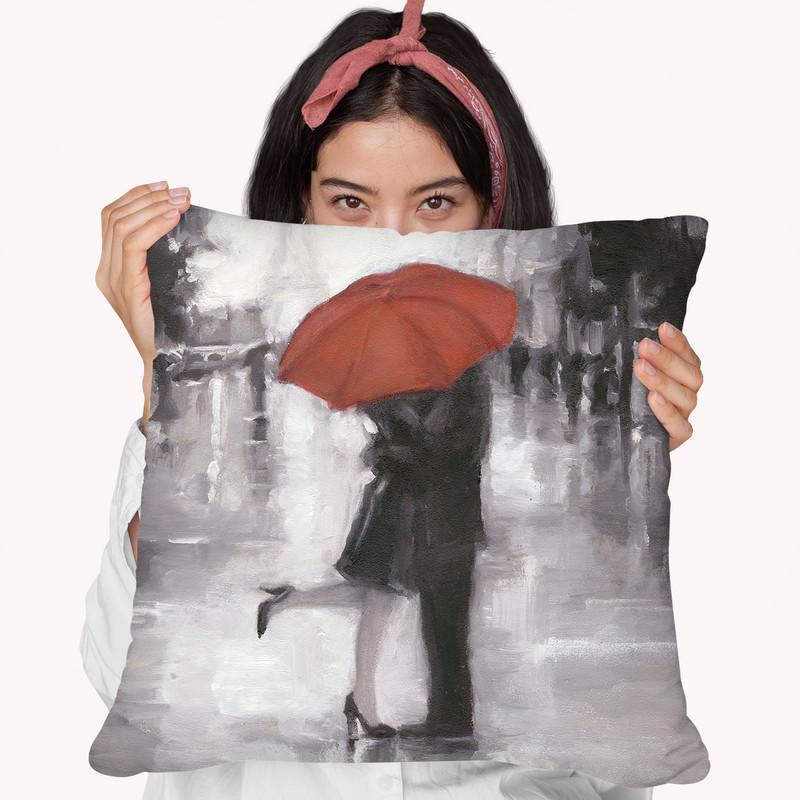 Caught In The Rain Throw Pillow By World Art Group