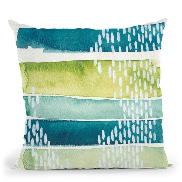 Aqua Streak I Throw Pillow By World Art Group