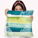 Aqua Streak I Throw Pillow By World Art Group