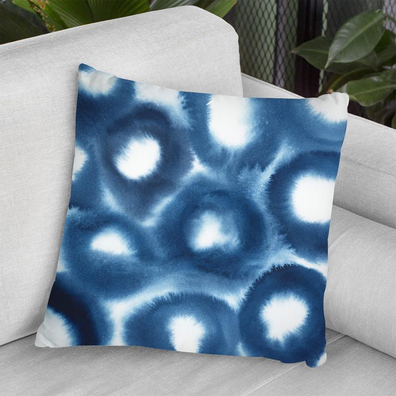 Indigo Bleed Ii Throw Pillow By World Art Group