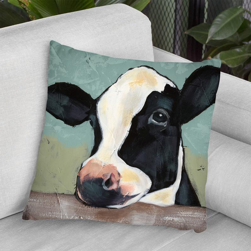 Holstein Cow Ii Throw Pillow By World Art Group