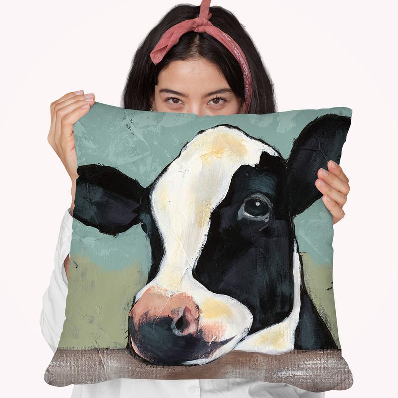 Holstein Cow Ii Throw Pillow By World Art Group