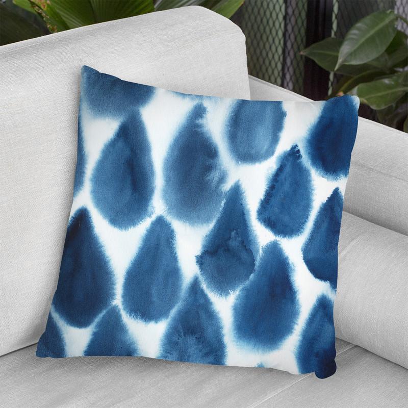 Indigo Bleed Iii Throw Pillow By World Art Group