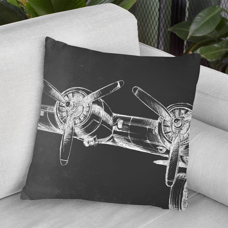 Graphic Plane Triptych I Throw Pillow By World Art Group