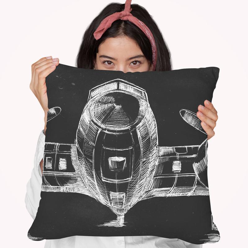 Graphic Plane Triptych Ii Throw Pillow By World Art Group