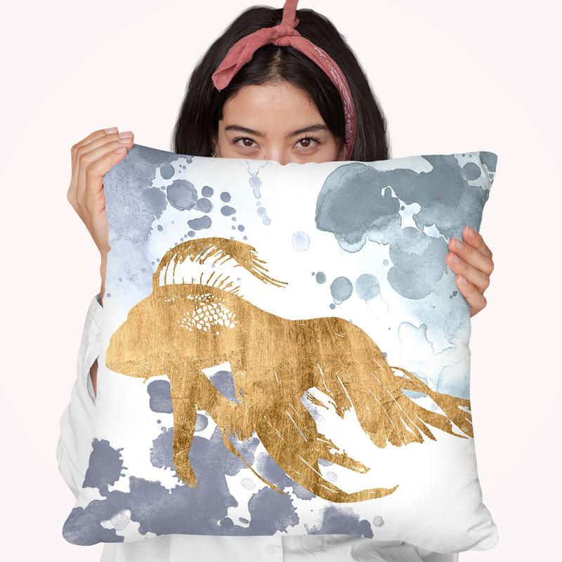 Gilded Splash Vii Throw Pillow By World Art Group