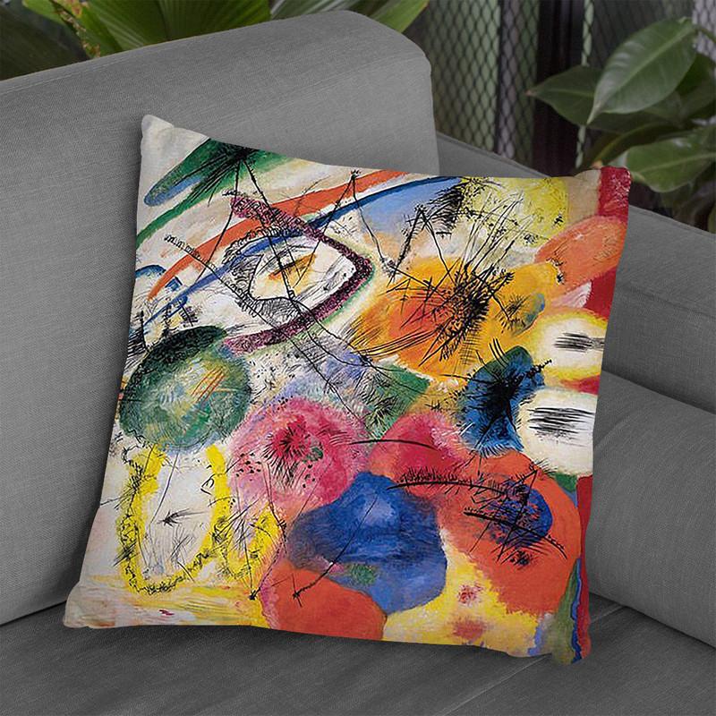 Black-Lines-1913-Wassily-Kandinsky Throw Pillow By Wassily Kadinsky