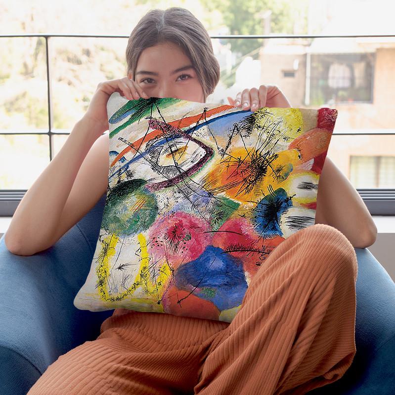 Black-Lines-1913-Wassily-Kandinsky Throw Pillow By Wassily Kadinsky