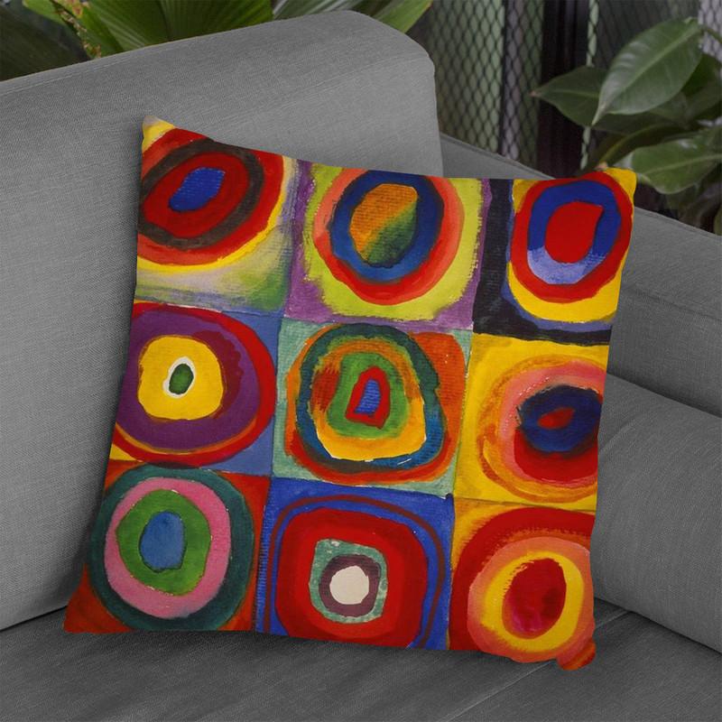 Yellow-Red-Blue Throw Pillow By Wassily Kadinsky