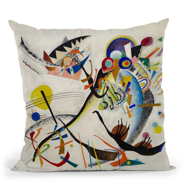 Blue Segment Throw Pillow By Wassily Kadinsky
