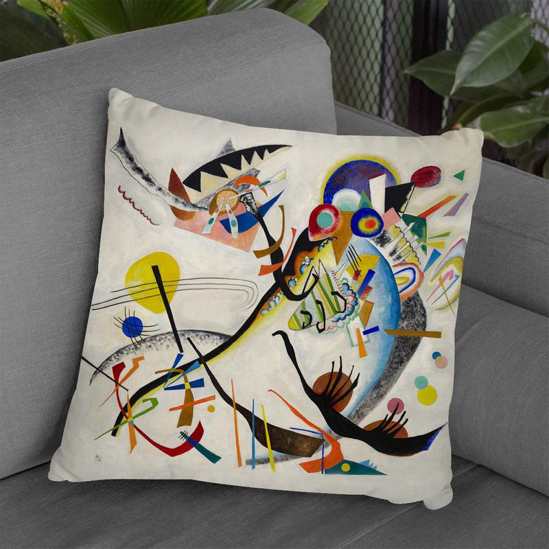 Blue Segment Throw Pillow By Wassily Kadinsky