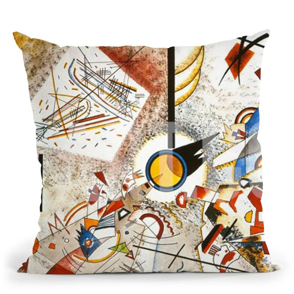 Bustling-Aquarelle Throw Pillow By Wassily Kadinsky