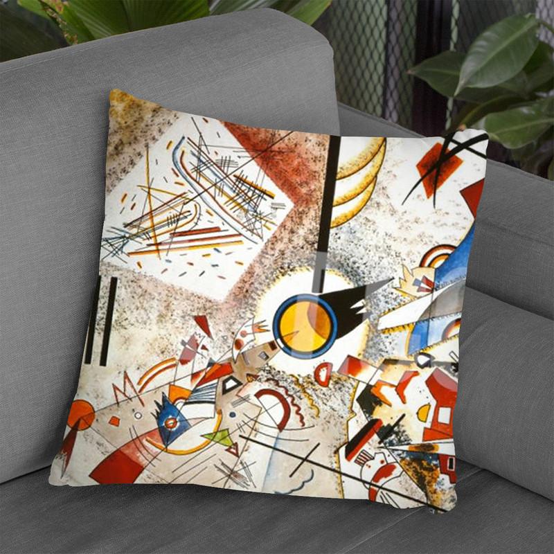 Bustling-Aquarelle Throw Pillow By Wassily Kadinsky