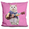 Nala Cat Guitar Pink Throw Pillow