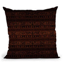 Egyptian Pattern Glyphs - Bronze Throw Pillow By Yantart Designs