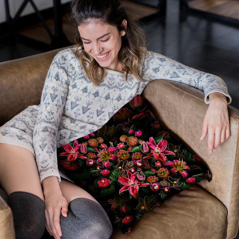 Orange Blooming Night Throw Pillow By Yantart Designs