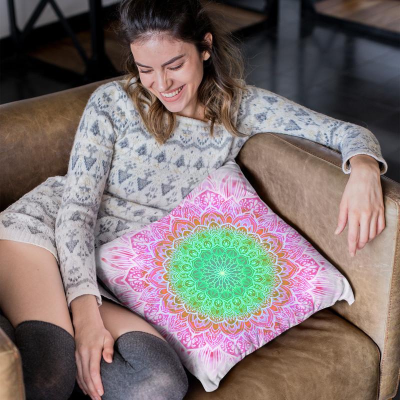 Ornate Mandala - Teal Throw Pillow By Yantart Designs