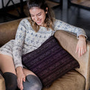 Egyptian Pattern Glyphs - Purple Throw Pillow By Yantart Designs