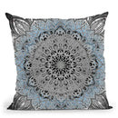 Ornate Mandala - Gray Throw Pillow By Yantart Designs