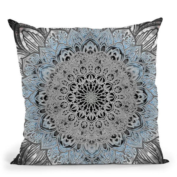 Ornate Mandala - Gray Throw Pillow By Yantart Designs