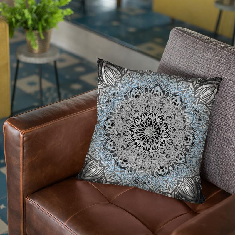 Ornate Mandala - Gray Throw Pillow By Yantart Designs