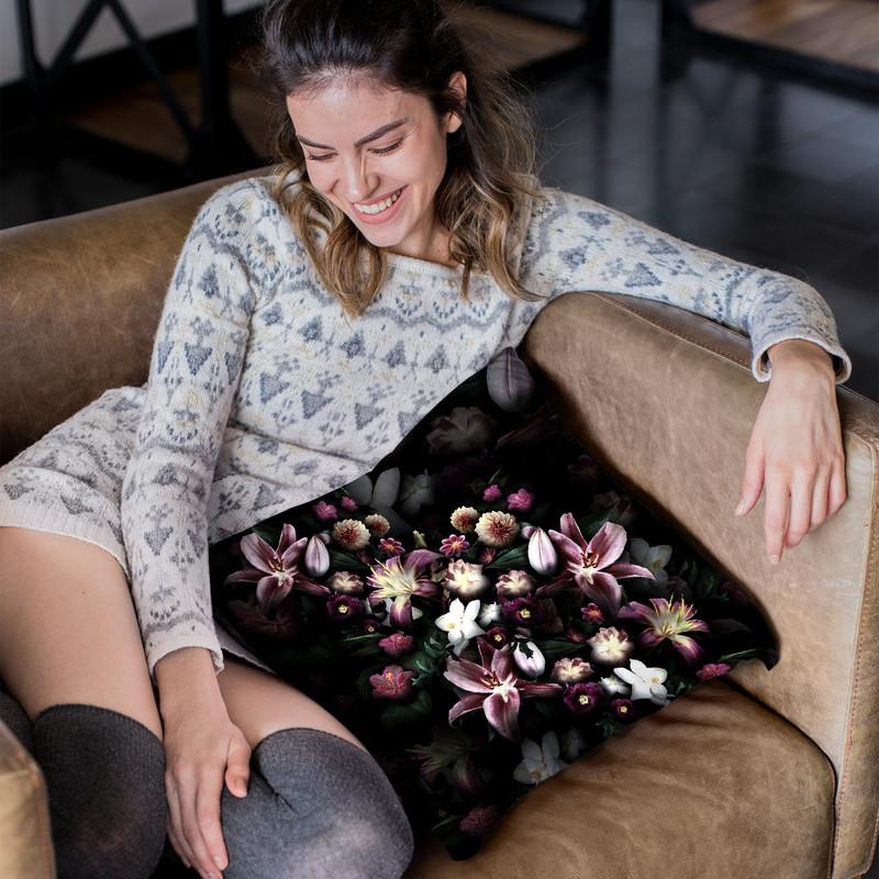 Blooming Night Throw Pillow By Yantart Designs