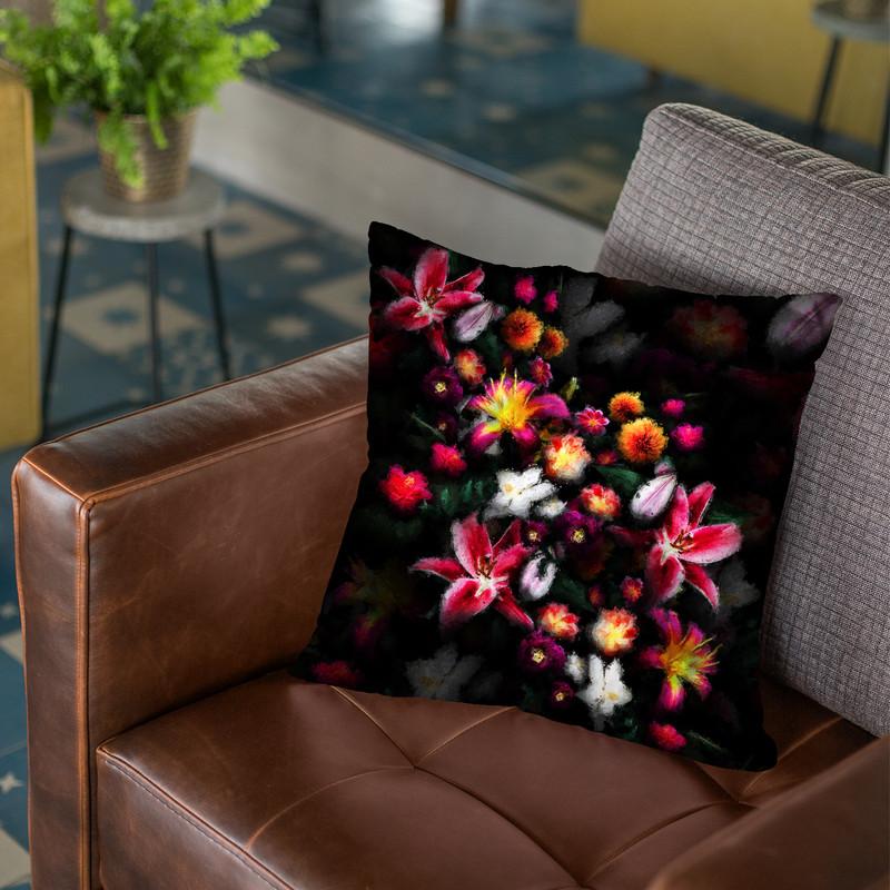 Blooming Night - Original Throw Pillow By Yantart Designs