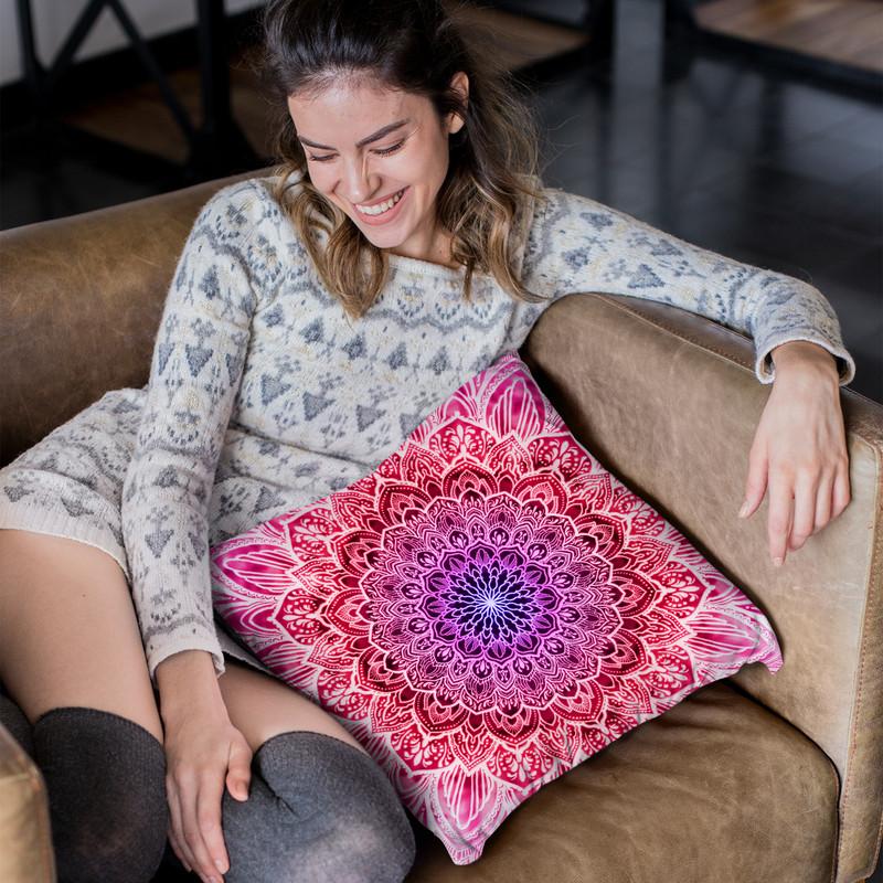 Ornate Mandala - Red Throw Pillow By Yantart Designs