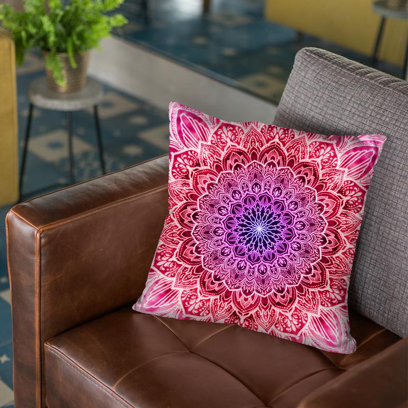 Ornate Mandala - Red Throw Pillow By Yantart Designs