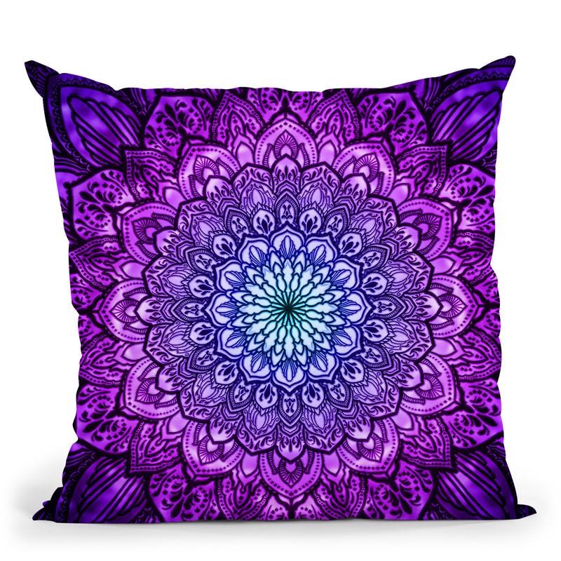 Ornate Mandala - Purple Throw Pillow By Yantart Designs