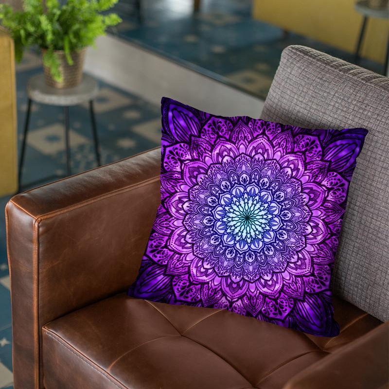 Ornate Mandala - Purple Throw Pillow By Yantart Designs