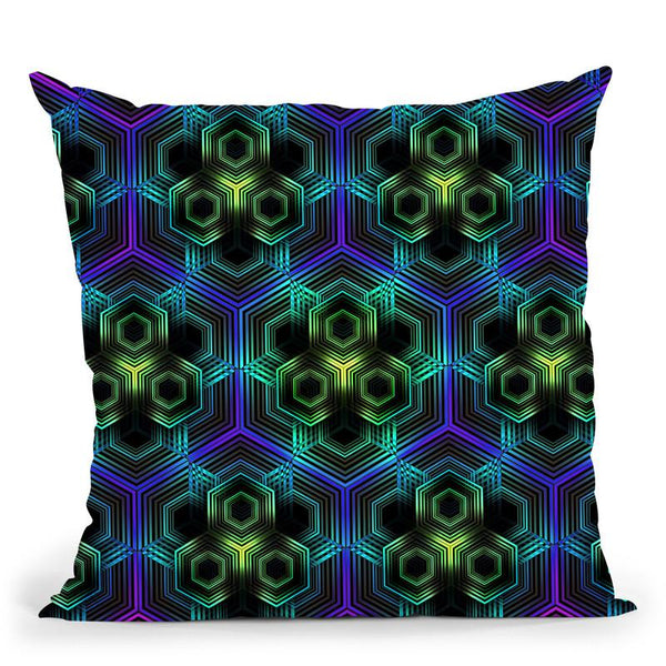 Hexagon Pattern Serie X Throw Pillow By Yantart Designs