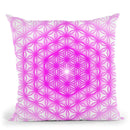 Flower Of Life Pattern - Teal Pink Throw Pillow By Yantart Designs