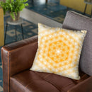 Flower Of Life Pattern - Teal Orange Throw Pillow By Yantart Designs