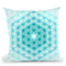 Flower Of Life Pattern - Teal Blue Throw Pillow By Yantart Designs
